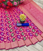 Thumbnail for DEIANA'S Beautiful Golden Jari with New Design Soft Lichi Silk Saree - Pink - Distacart