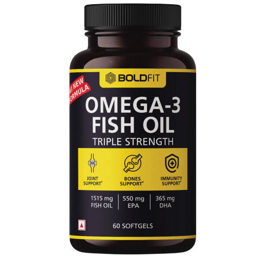 Boldfit Omega-3 Fish Oil Triple Strength Softgels - Distacart