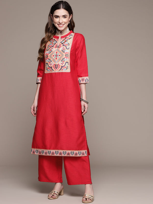 LASTINCH Solid Red Kurti | Size available up to 8XL