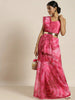 Pink Organza Printed Saree With Blouse Piece - Nivaa - Distacart