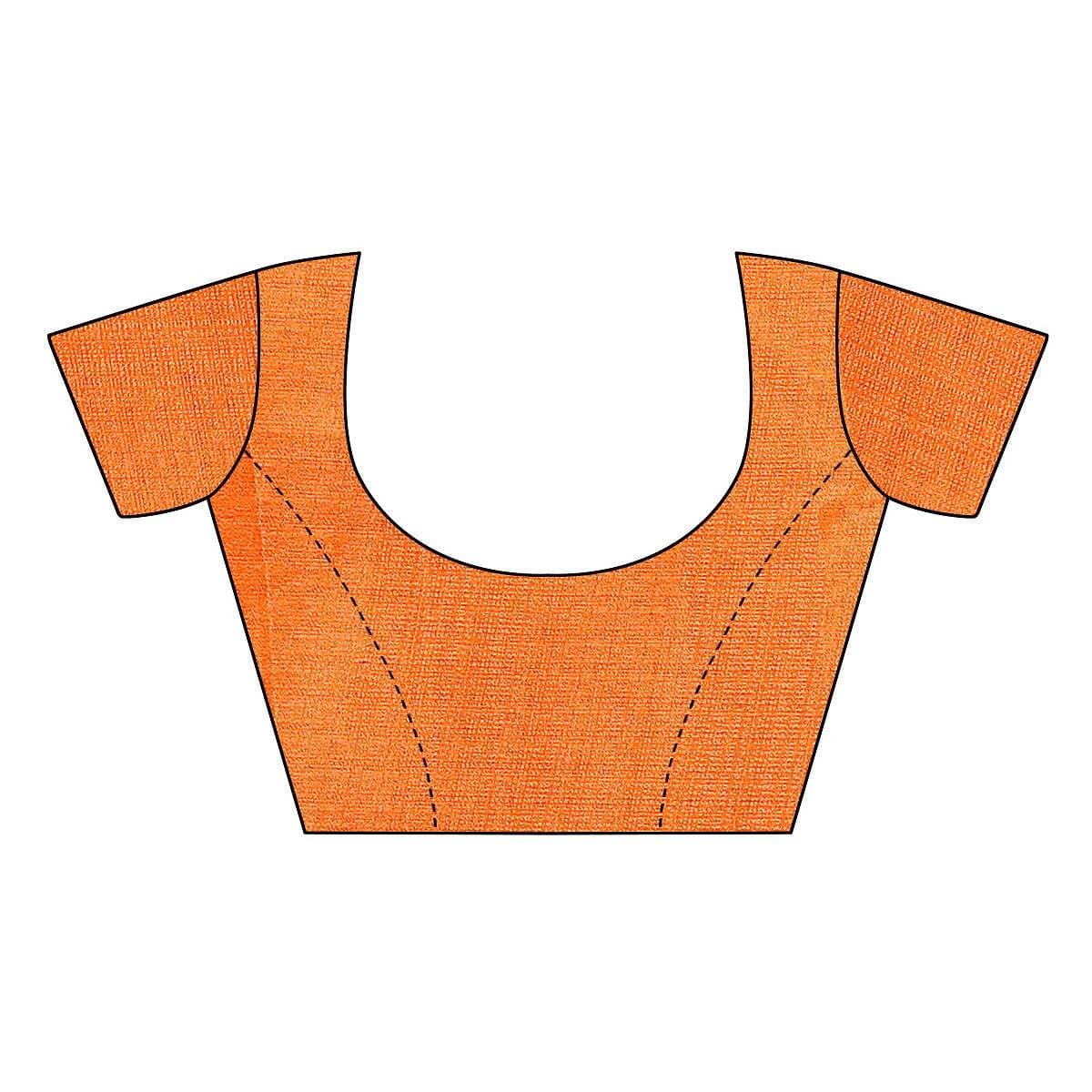 Vamika Multicolor Orange Kalamkari With Jhalar Khadi Silk Saree