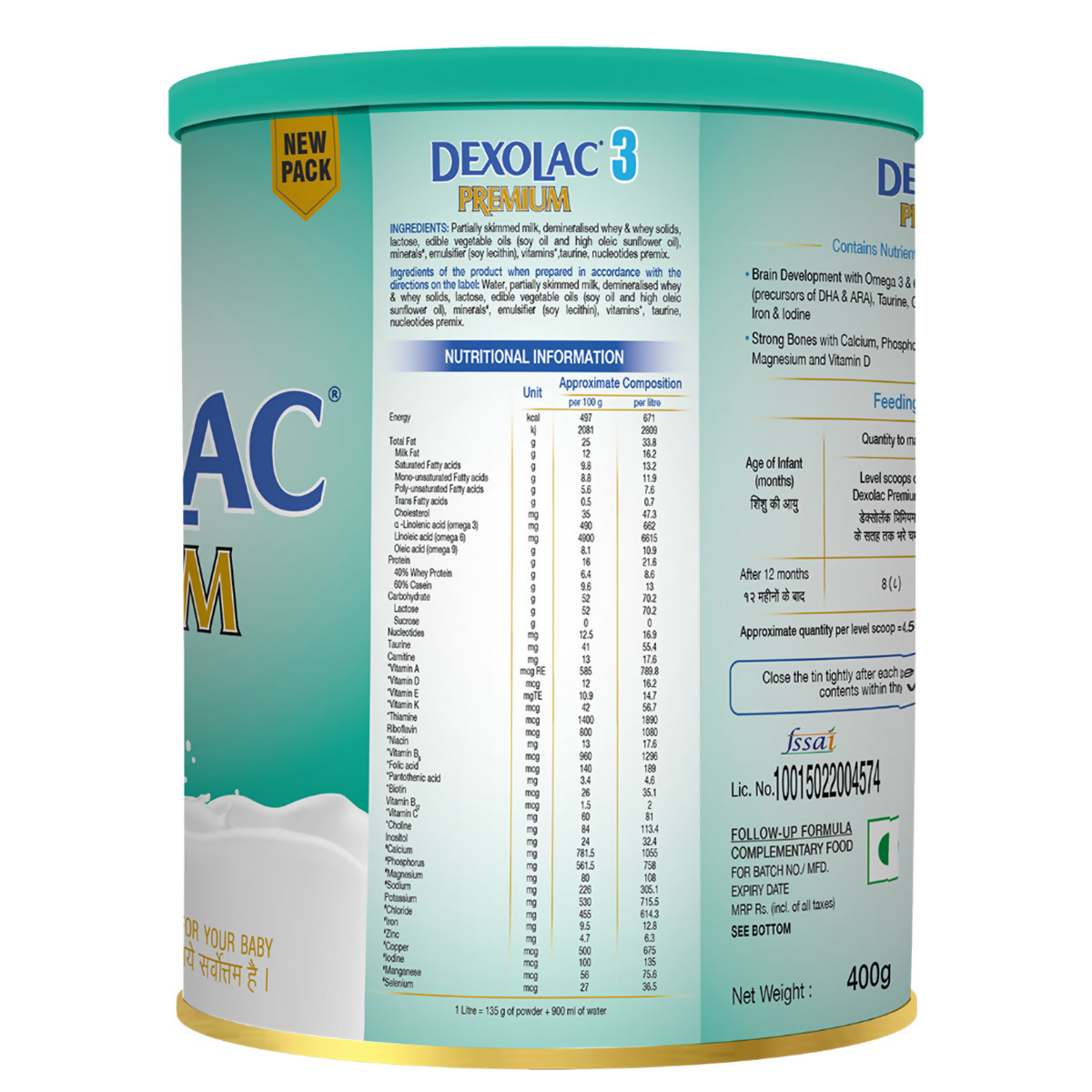 Dexolac Premium Infant Formula Powder Stage 3 (From 12-24 Months) - Distacart