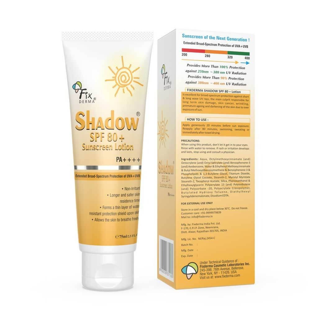 Fixderma Shadow SPF 80+ Sunscreen Lotion - Distacart