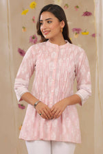 Thumbnail for Juniper Women Lavender Cambric Printed A-Line Tunic - Distacart