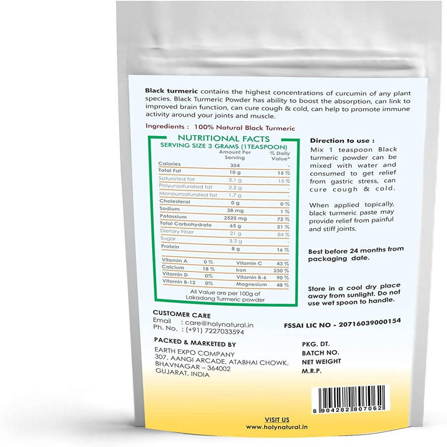 Holy Natural Black Turmeric Powder - Distacart