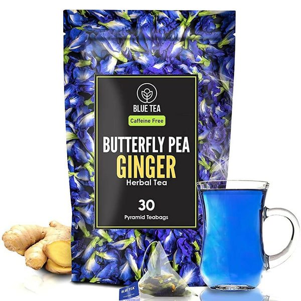 Blue Tea Butterfly Pea Ginger Herbal Tea Bags - Distacart