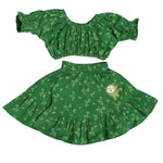 Thumbnail for Mhyssa Green Round Neck Top and Skirt Set - Distacart