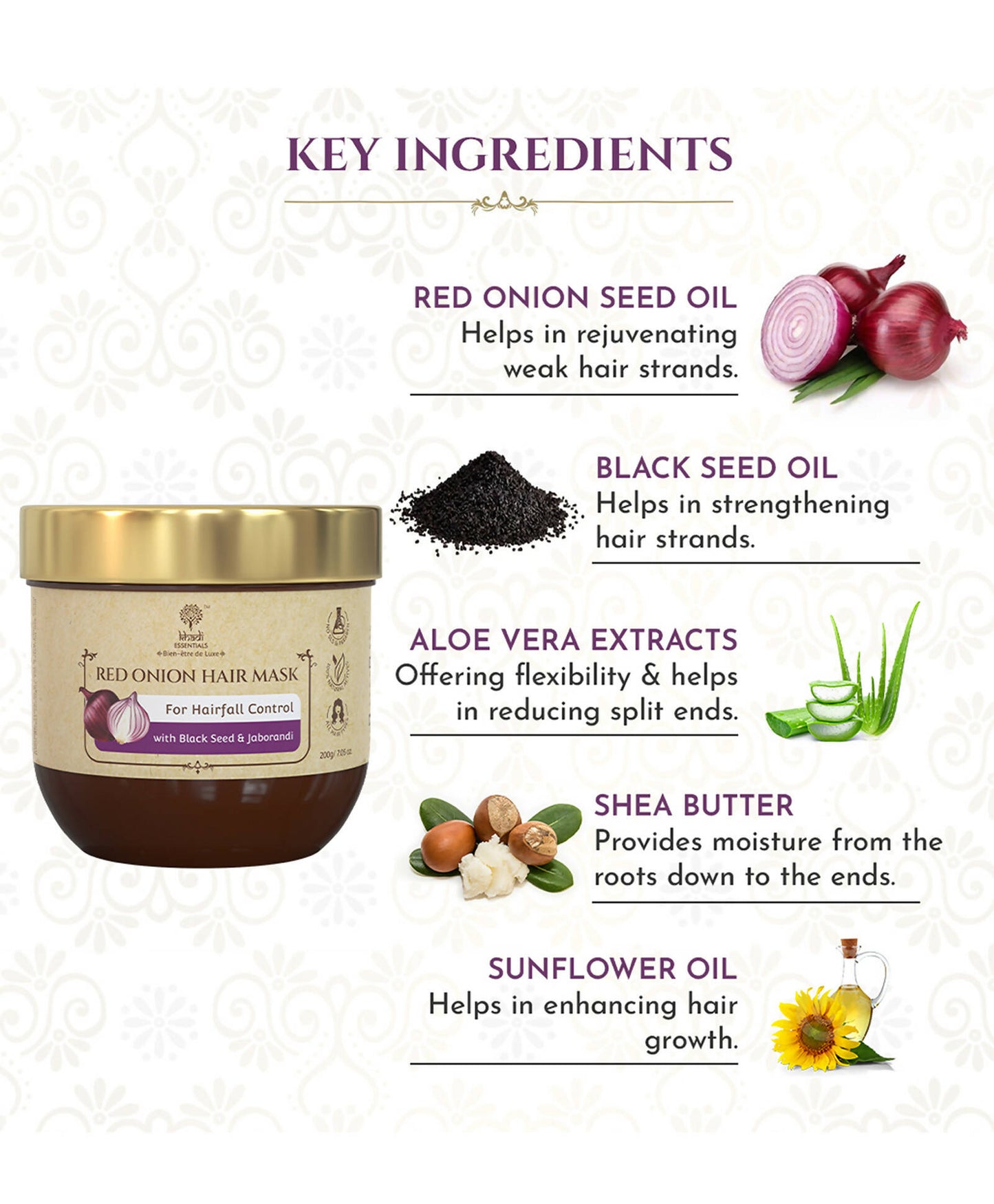 Khadi Essentials Onion Hair Mask - Distacart