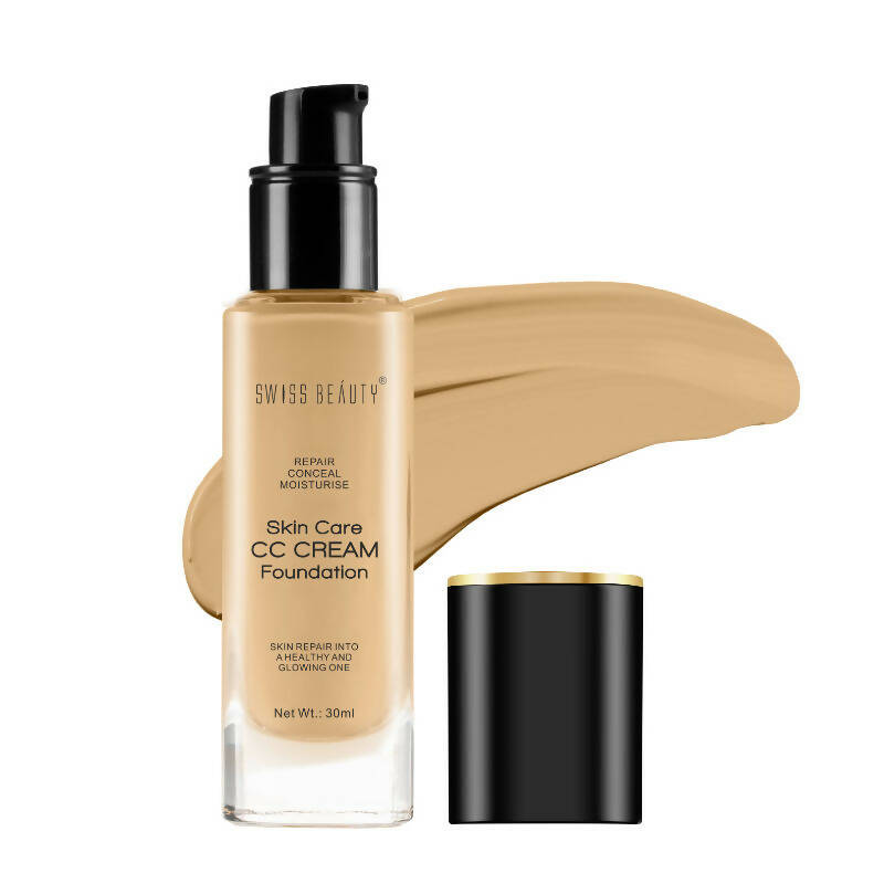 Swiss Beauty Skin Care CC Cream Liquid Foundation - 6 Beige Sand - Distacart