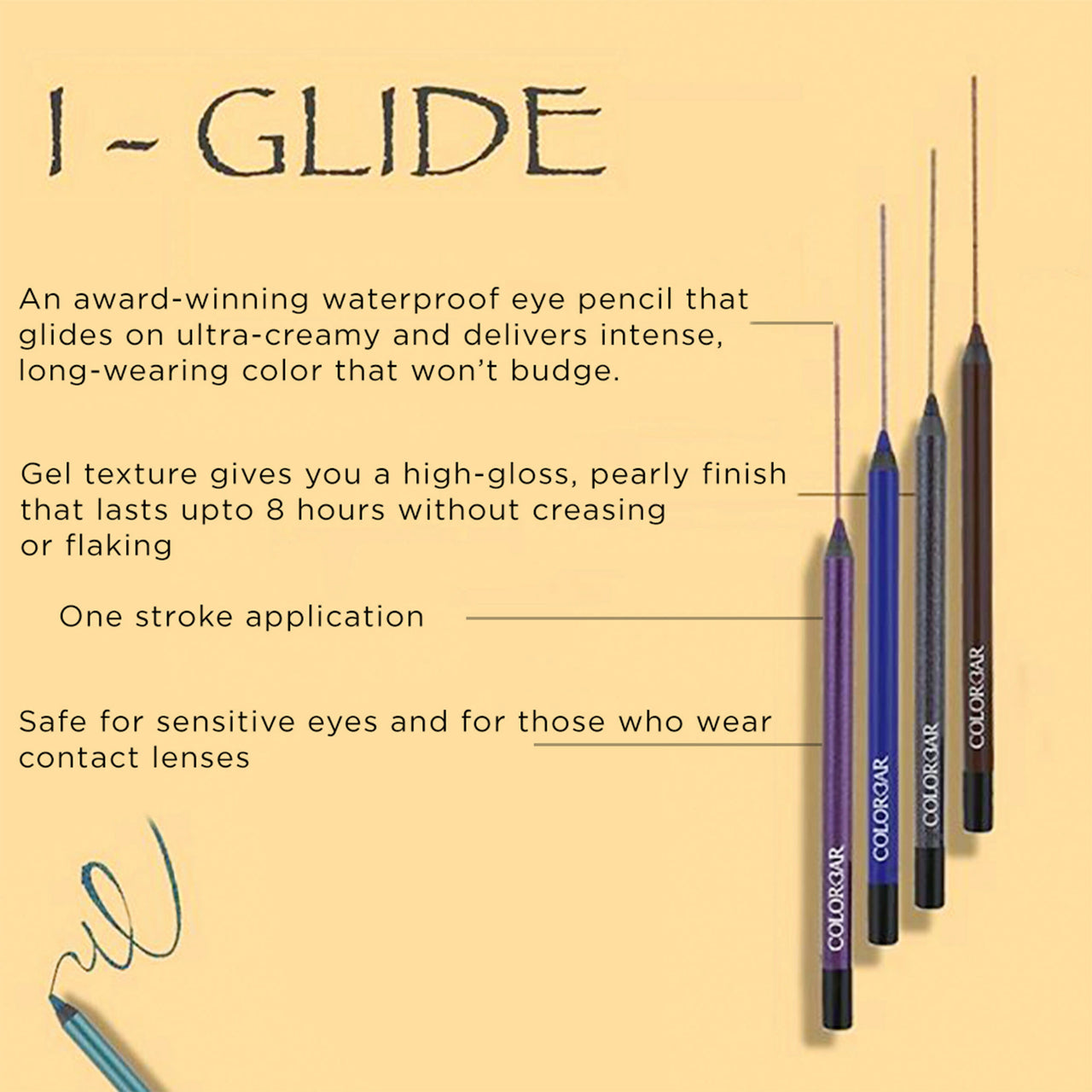 Colorbar I-Glide Eye Pencil - New Flirty Turq - Distacart