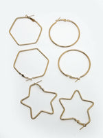 Thumbnail for NVR Women Gold-Toned Geometric Hoop Earrings - Distacart