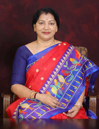 Thumbnail for Red Colour Saree With Paithani Print Semi Soft Silk Kota Saree By Gayathri Reddy Designer Studio - Distacart