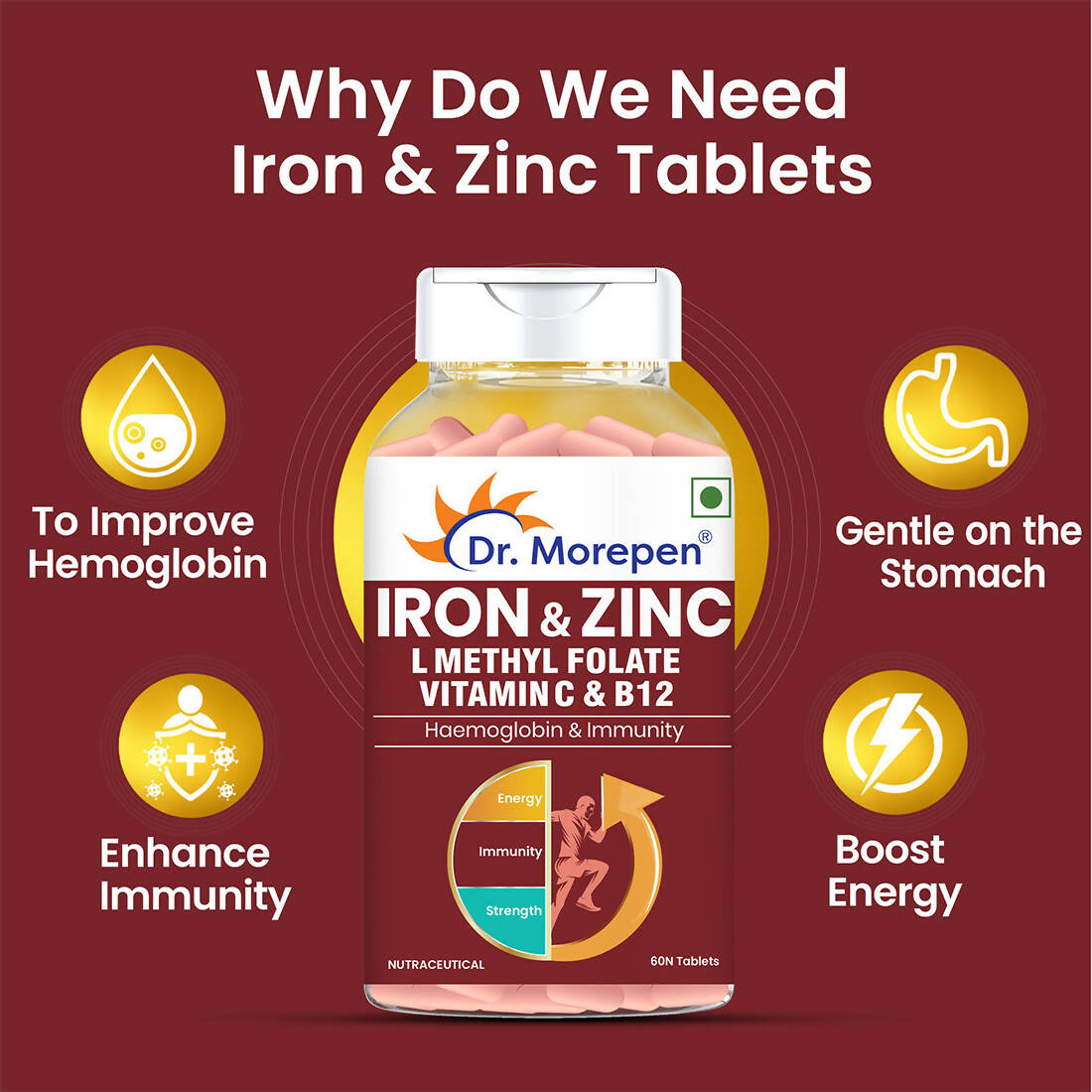 Dr. Morepen Iron & Zinc Tablets - Distacart