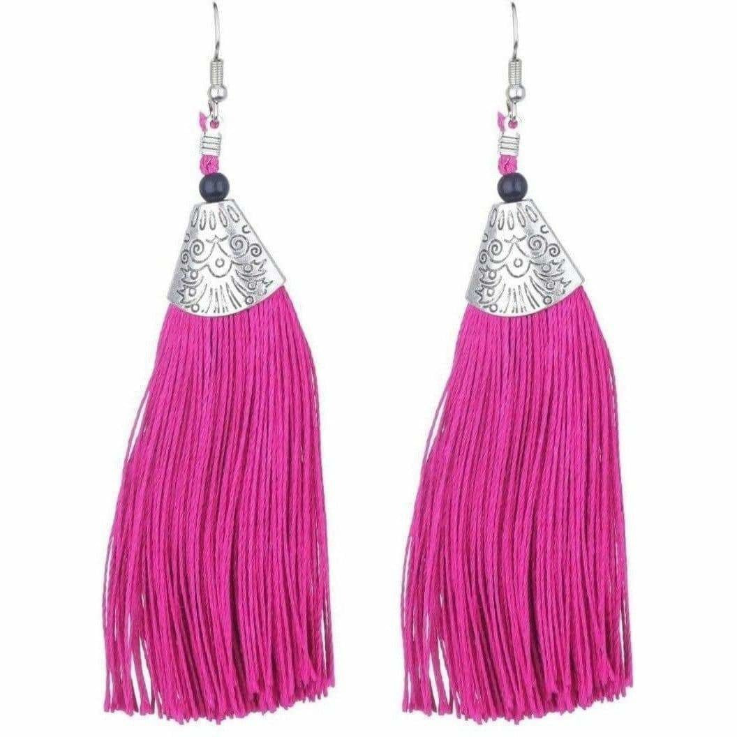 Pink Fringe Earrings