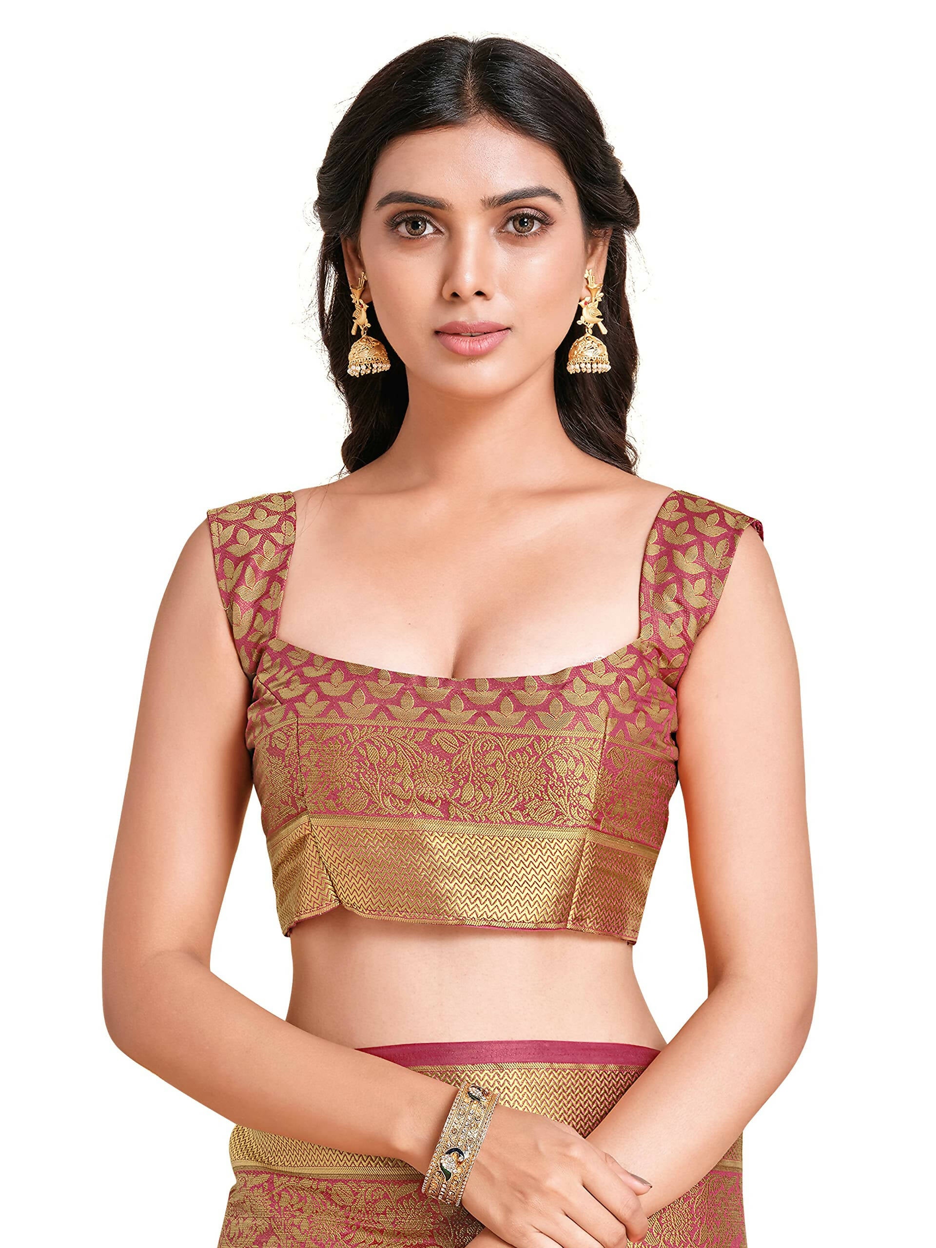 Mimosa Women's Kanchipuram Art Silk Pink Saree - Distacart