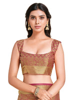 Thumbnail for Mimosa Women's Kanchipuram Art Silk Pink Saree - Distacart