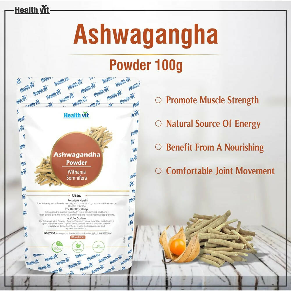 Healthvit Natural Ashwagandha Powder - Distacart