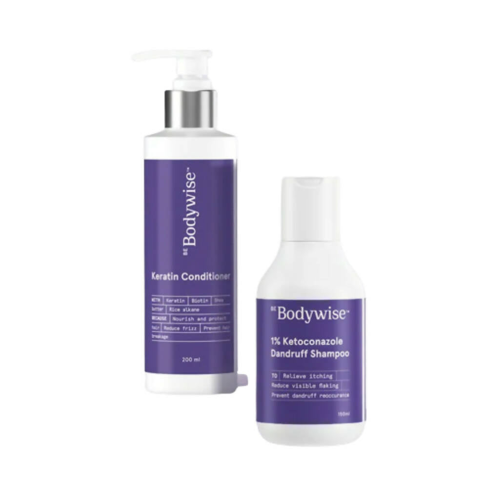 BeBodywise 1% Ketoconazole Dandruff Shampoo and Keratin Conditioner - Distacart