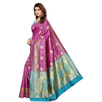Thumbnail for Vamika Banarasi Jaquard Purple Weaving Saree (BANARASI 07)
