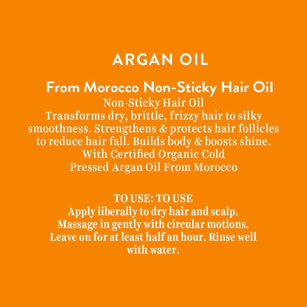 Biotique Advanced Organics Argan Oil From Morocco Non-sticky Hair Oil - Distacart