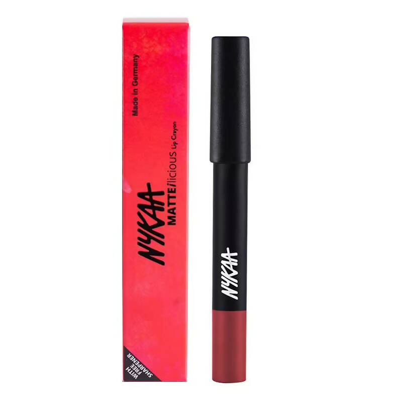 Nykaa Matte-Illicious Lip Crayon Lipstick - Kiss N Tell 06 - Distacart