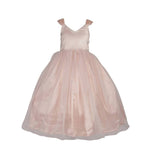 Thumbnail for Asmaani Baby Girl's Beige Color Satin A-Line Maxi Full Length Dress (AS-DRESS_22029) - Distacart