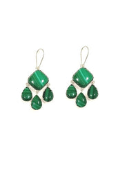 Thumbnail for Bling Accessories Statement Malachite Semi Precious Stone Earrings