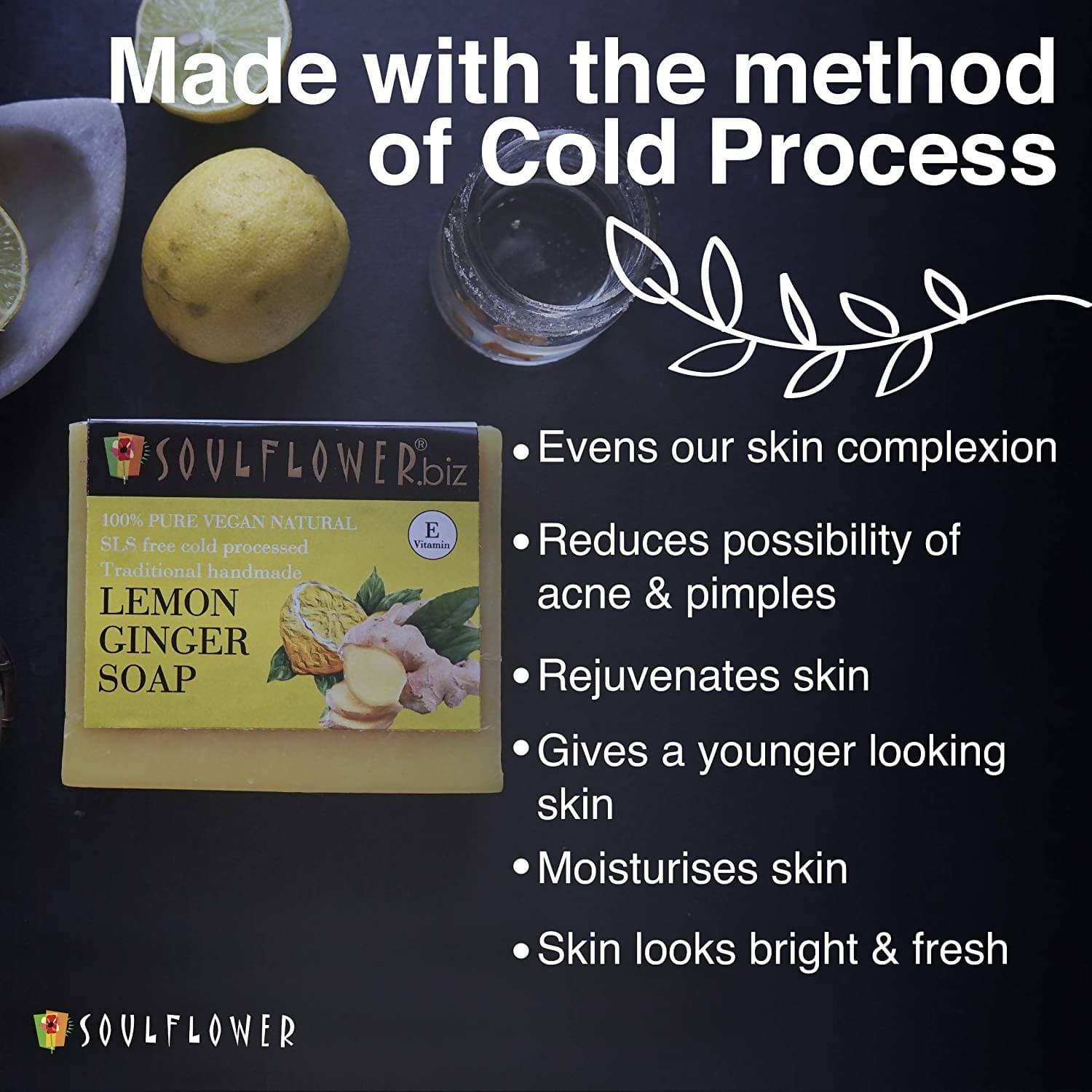 Soulflower Lemon And Ginger Handmade Soap - Distacart