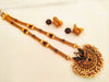 Blue Kemp Peacock Long Necklace Set