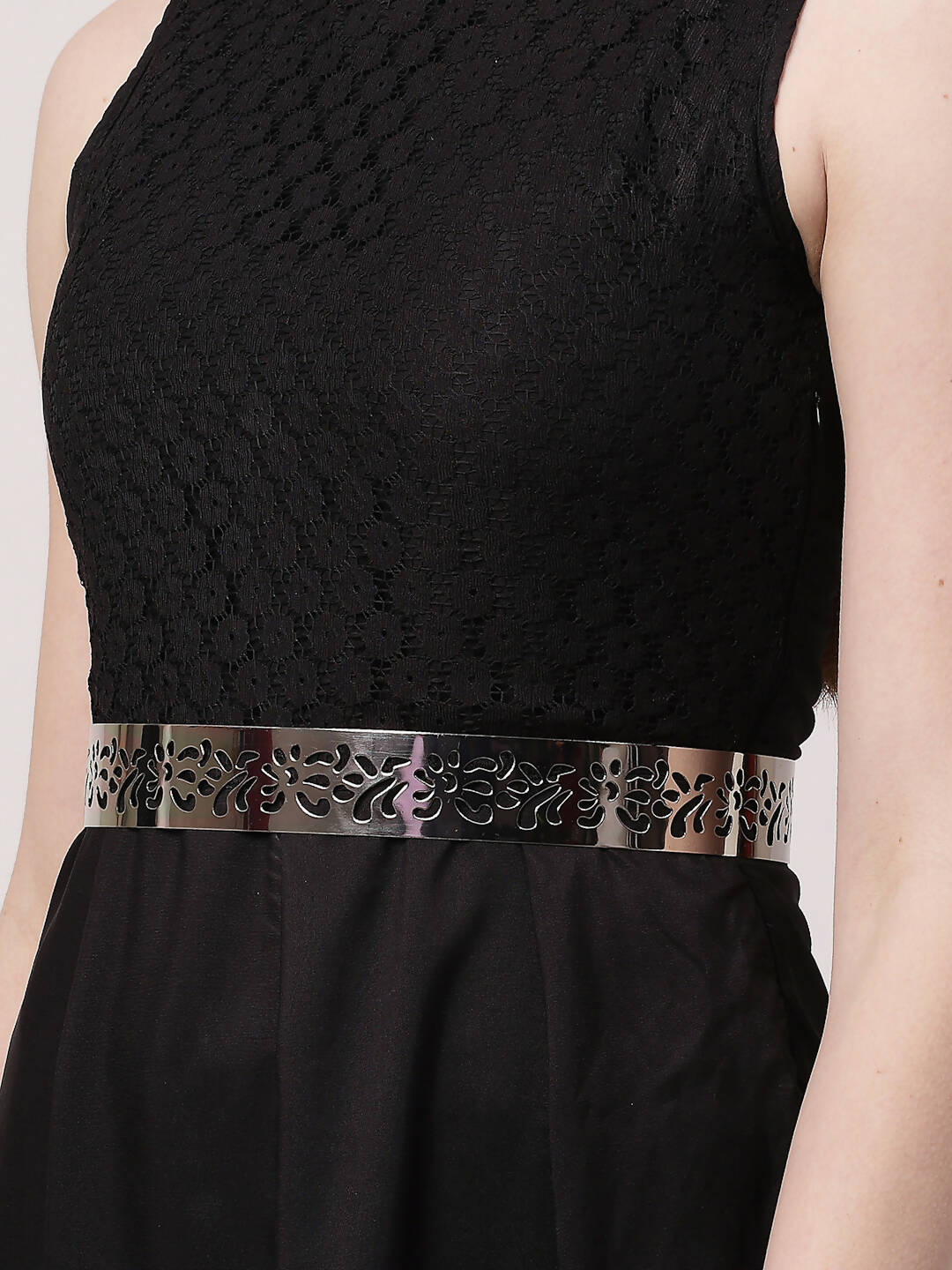NVR Women Circular Silver Plated Adjustable Broad Belt - Distacart