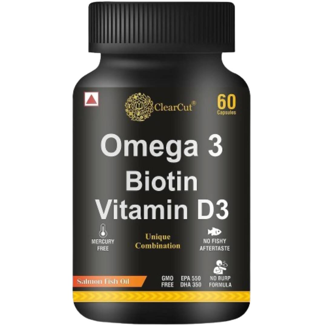 ClearCut Omega 3 Biotin Vitamin D3 Capsules - Distacart