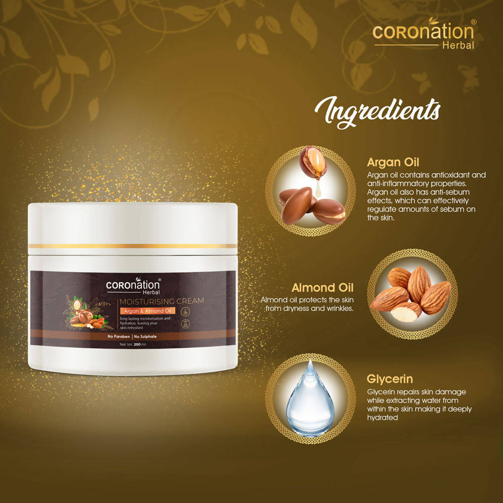 Coronation Herbal Moroccan Argan & Almond Oil Moisturizing Cream - Distacart