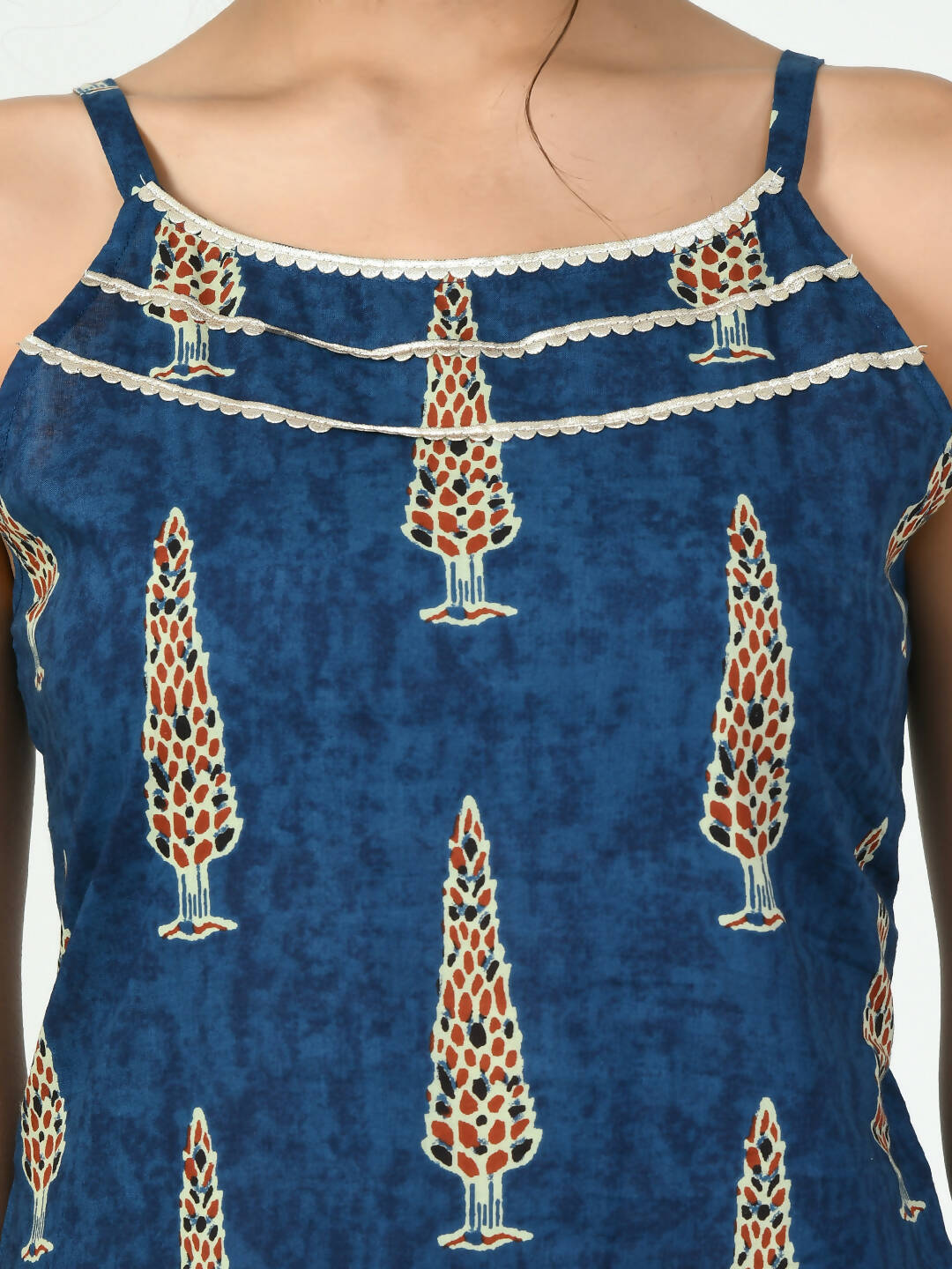 Myshka Women's Blue Straight Printed Kurta - Distacart