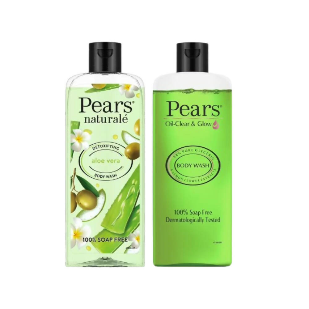 Pears Oil Clear & Glow And Naturale Detoxifying Aloevera Body Wash Combo - Distacart