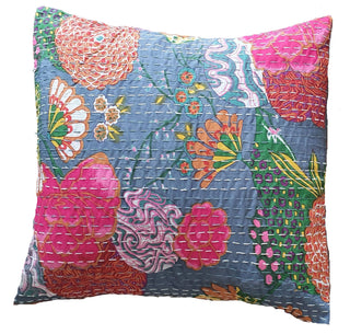 The Decor Nook Grey Base With Multicolour Flowers Print Cushion Cover - Distacart