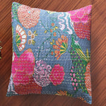 Thumbnail for The Decor Nook Grey Base With Multicolour Flowers Print Cushion Cover - Distacart