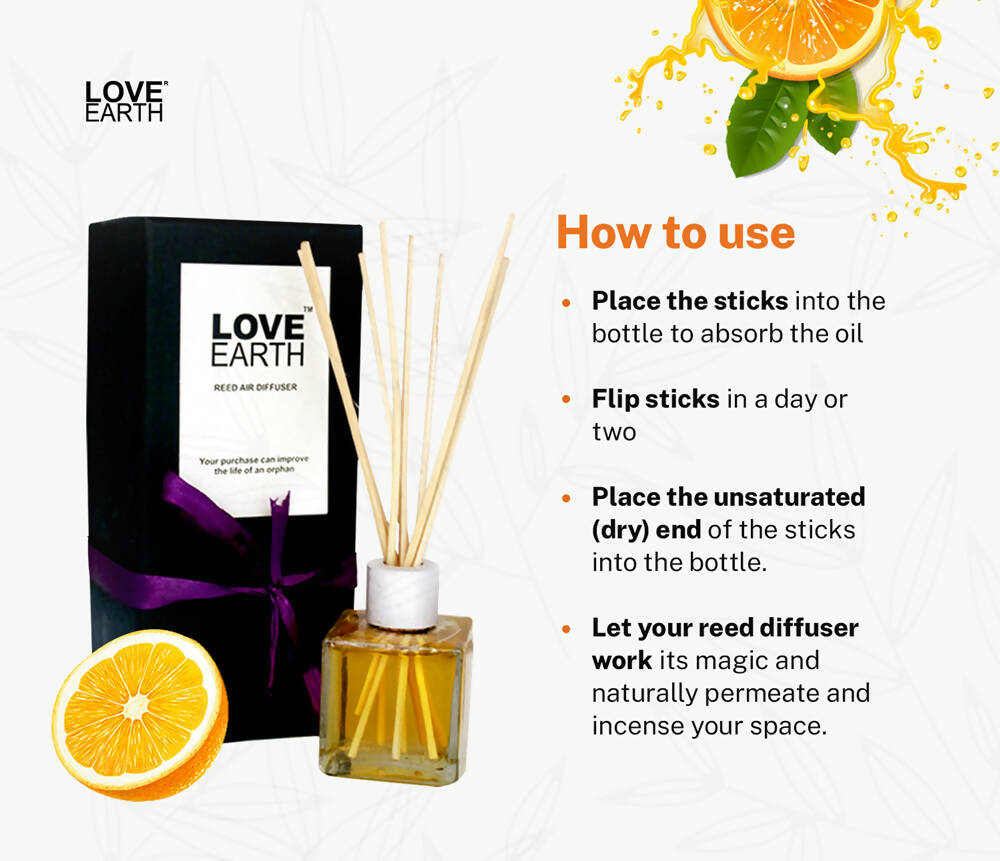 Love Earth Reed Diffuser- Orange - Distacart