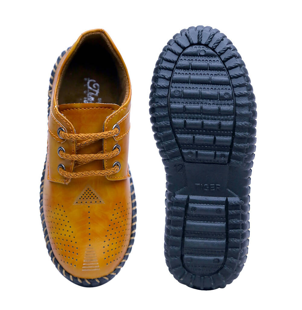 Tiny Bugs Boys Casual Lace Up Shoes - Tan - Distacart
