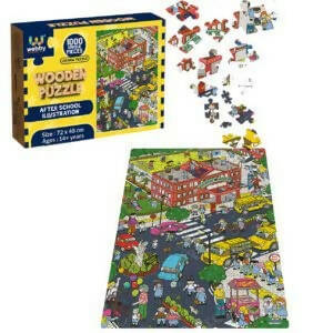 Webby Wooden After School Illustration Jigsaw Puzzle-1000 Pcs - Distacart