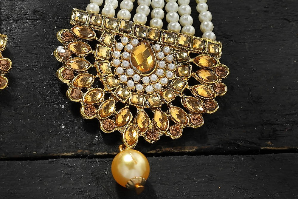 Mominos Fashion Johar Kamal Earrings With Kundan & Pearls Work - Distacart
