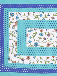 Thumbnail for Vamika Printed Cotton Latest Sea Green Bedsheet With Pillow Covers (LEOC_BIND_SG) - Distacart