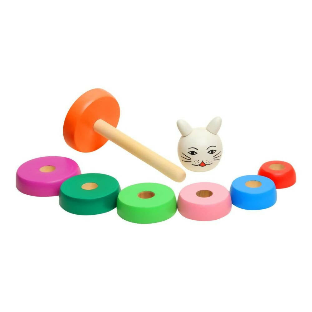Matoyi Wooden Rainbow Cat Stacker - Distacart
