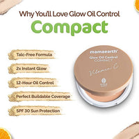 Thumbnail for Mamaearth Glow Oil Control Compact With SPF 30 (Almond Glow)