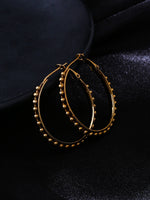 Thumbnail for NVR Women Gold Toned Beaded Circular Earrings - Distacart