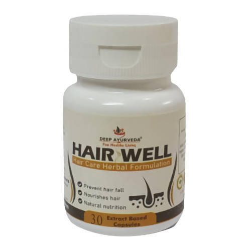 Deep Ayurveda Hair Well 500mg Veg Capsules - Distacart