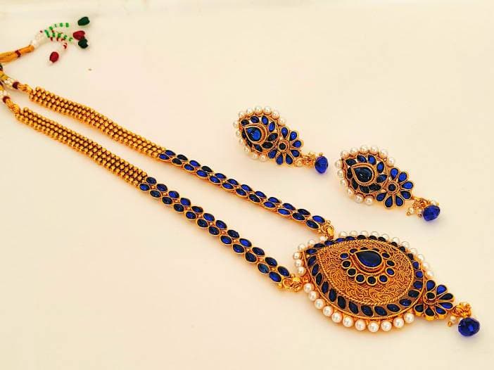 Blue Kemp Long Necklace Set