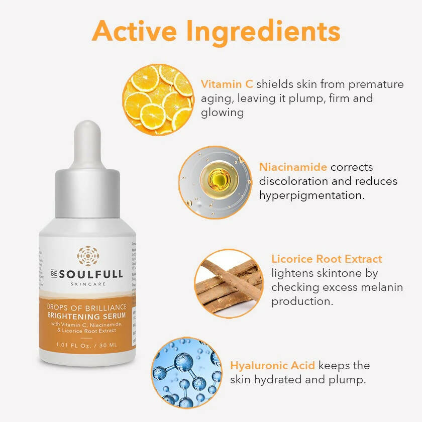 Be Soulfull Drops Of Brilliance Vitamin C Brightening Serum - Distacart