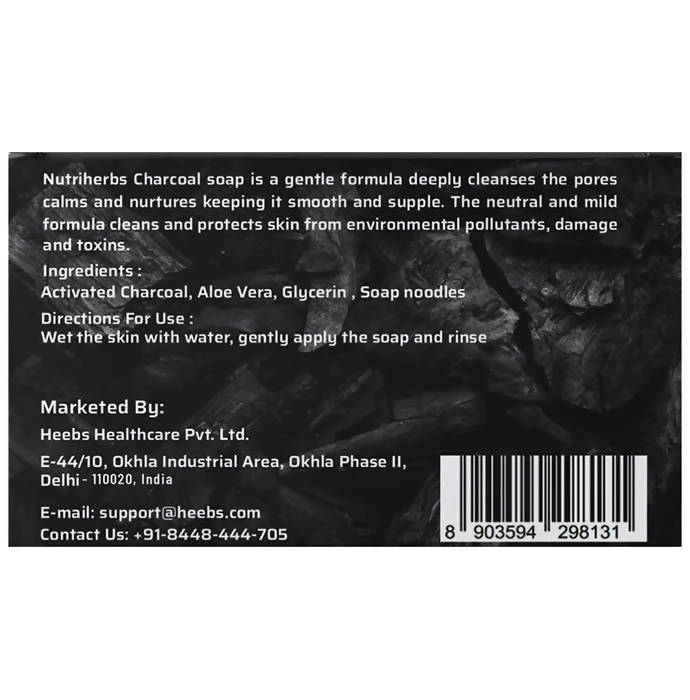 Nutriherbs Aloevera Activated Charcoal Soap - 75 gm