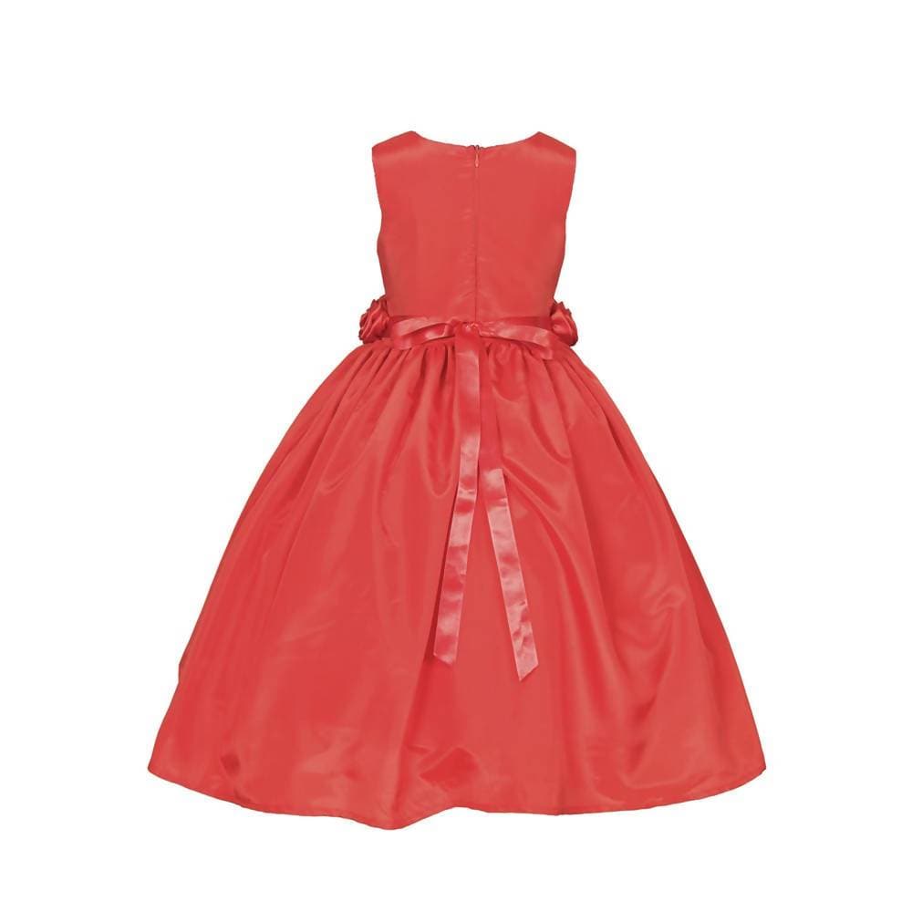 Asmaani Baby Girl's Red Color Satin A-Line Maxi Full Length Dress (AS-DRESS_22011) - Distacart