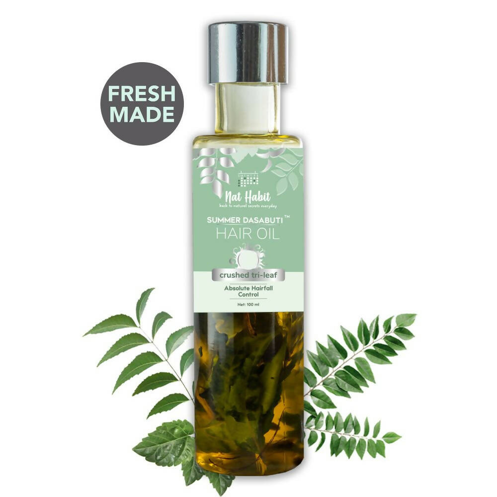 Nat Habit TriLeaf Hair Fall Control Summer Dasabuti Hair Oil - Distacart